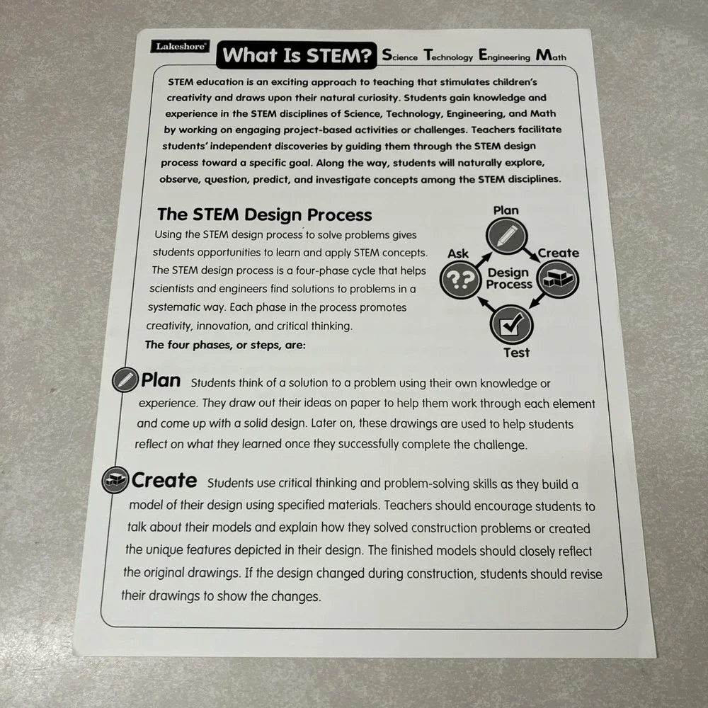 Lakeshore Real-World STEM Challenge Kits Stay Afloat Parachute Keep Rain Out 5+